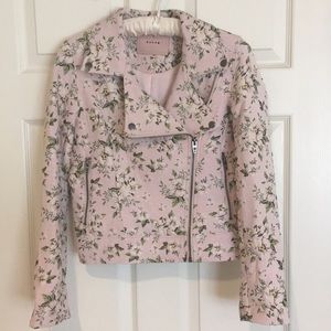 BlankNYC pink embroidered blazer, asymmetrical